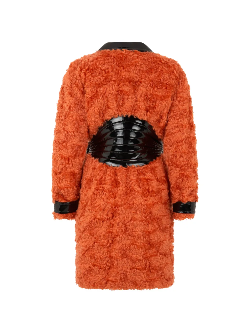 Moschino belted shearling coat Oranje