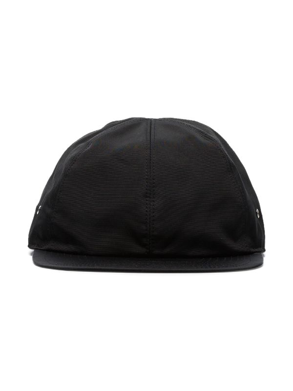 black flat peak cap