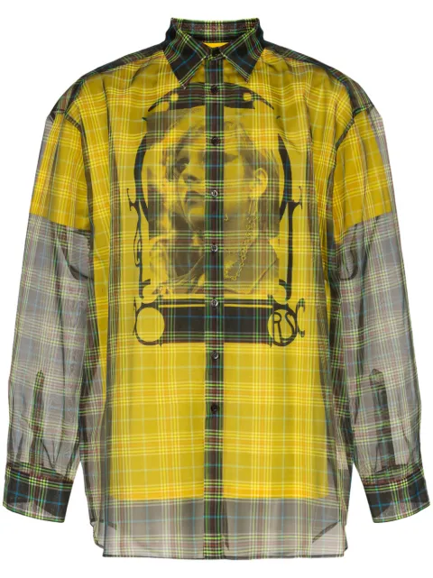 Camisa xadrez com sobreposição