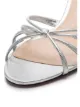 Prada silver metallic 65 criss-cross strap leather mule sandals