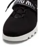 Miu Miu black low top lace up fabric sneakers