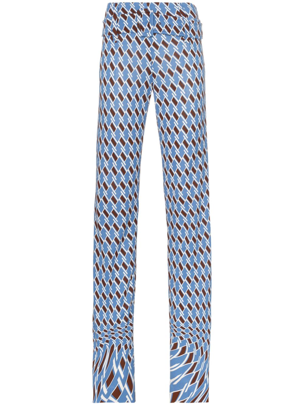фото Prada брюки с поясом и абстрактным принтом
