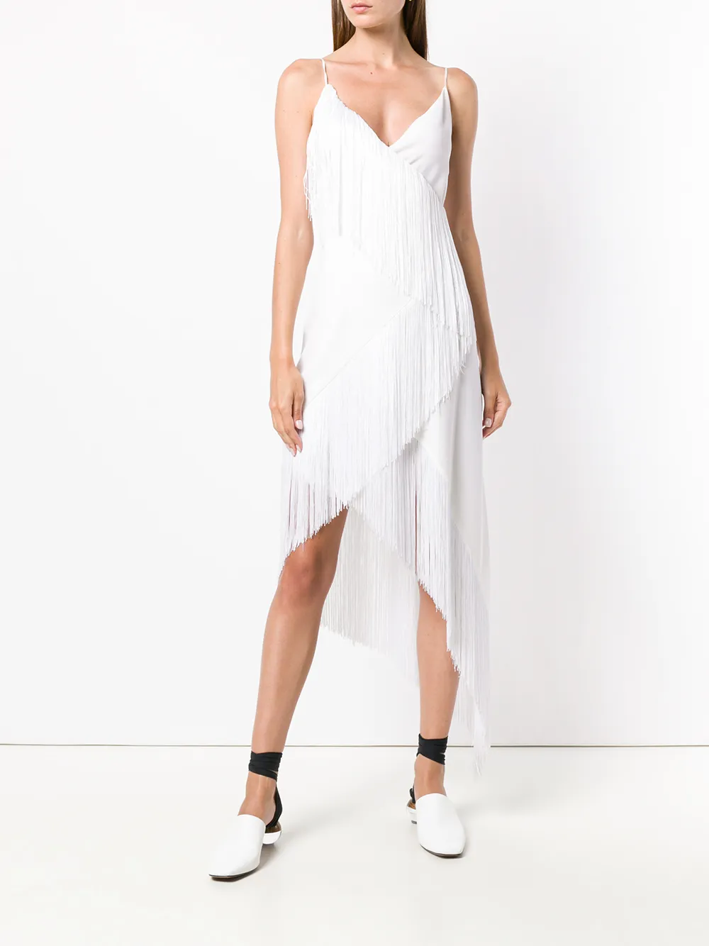 asymmetrical fringe dress