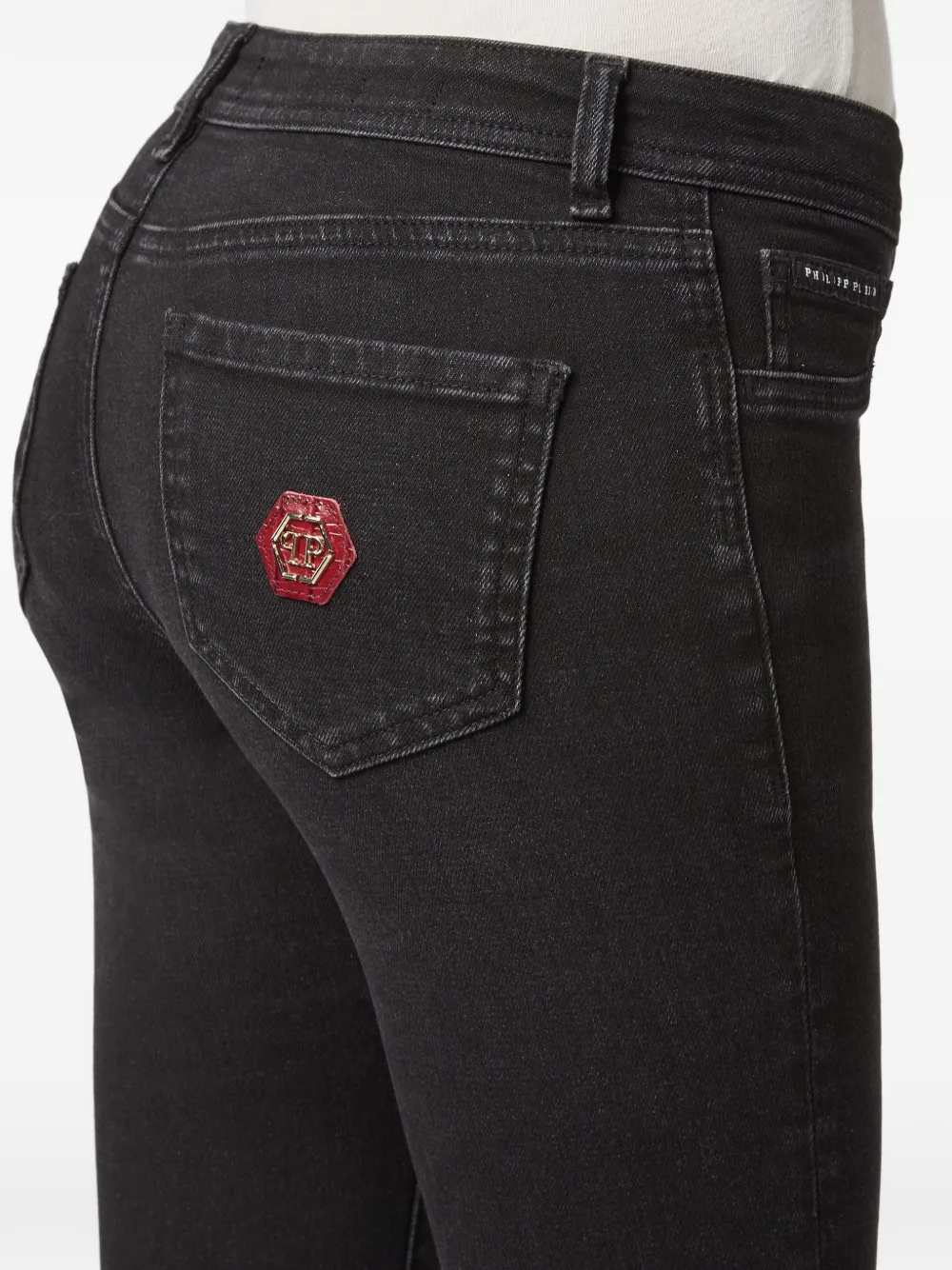 Philipp Plein Nothing Left At All denim leggings Zwart