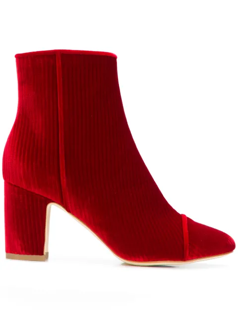 POLLY PLUME POLLY PLUME CHUNKY HEELED BOOTS - RED