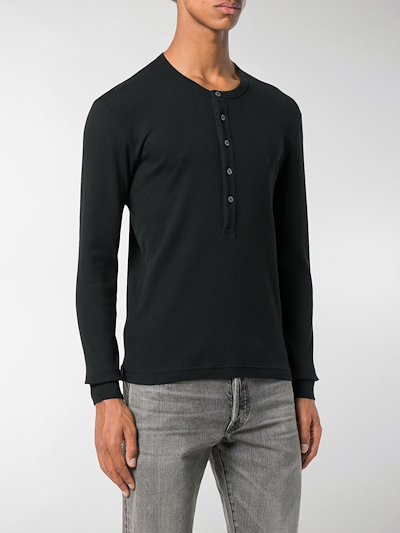 TOM FORD button placket T-shirt black | MODES