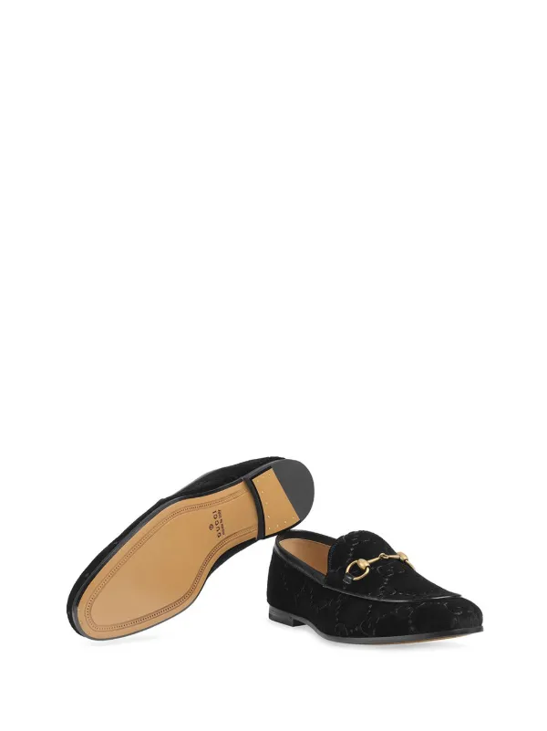 Jordaan GG Velvet Loafers in Black - Gucci