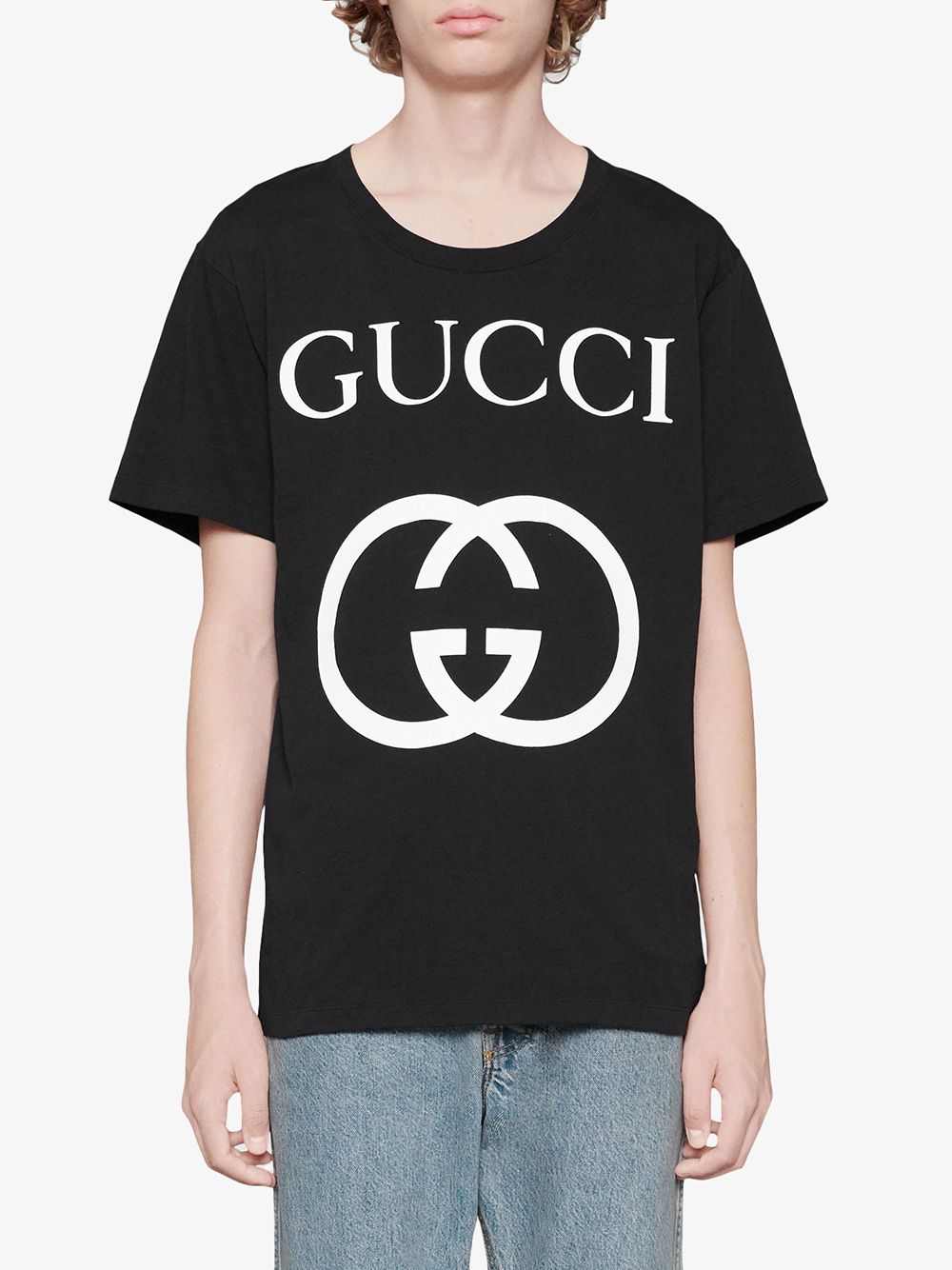фото Gucci футболка кроя оверсайз с логотипом