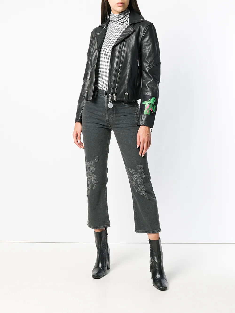 Diesel cropped slim fit jeans Zwart