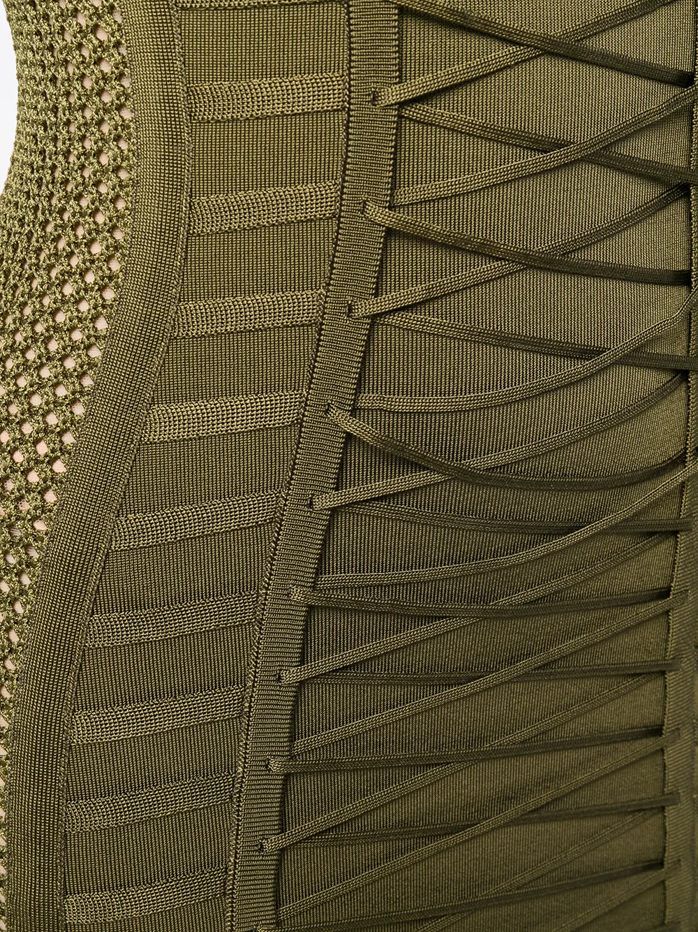 Balmain Ribgebreide jurk Groen