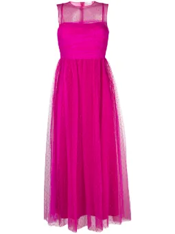 Vestido midi com sobreposição
