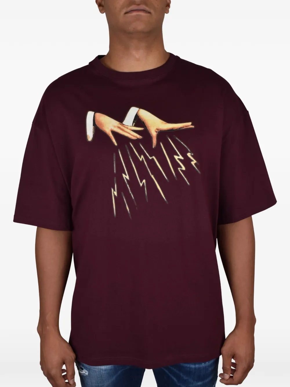  Lanvin 'magic Hands' Oversized T Shirt   Rot 