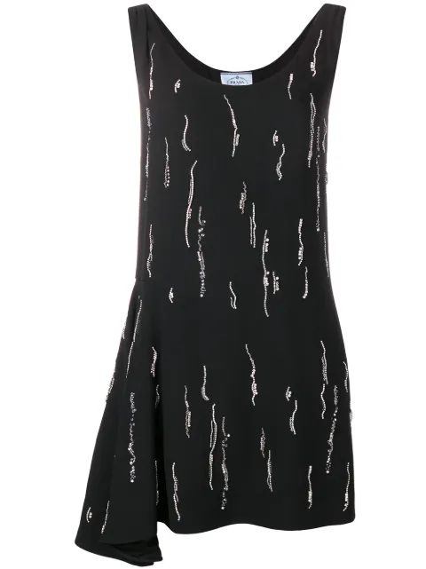 Prada embellished asymmetric dress