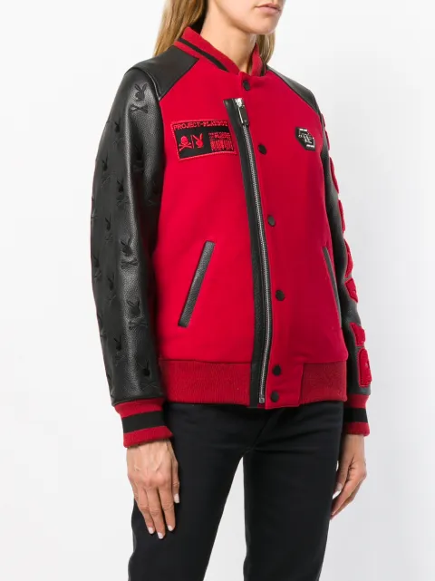 PHILIPP PLEIN PHILIPP PLEIN X PLAYBOY LOGO BOMBER JACKET