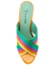 Blue Bird Shoes metallic leather Rainbow mules