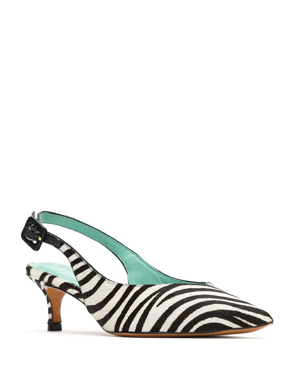 фото Blue Bird Shoes leather Zebra slingback pumps