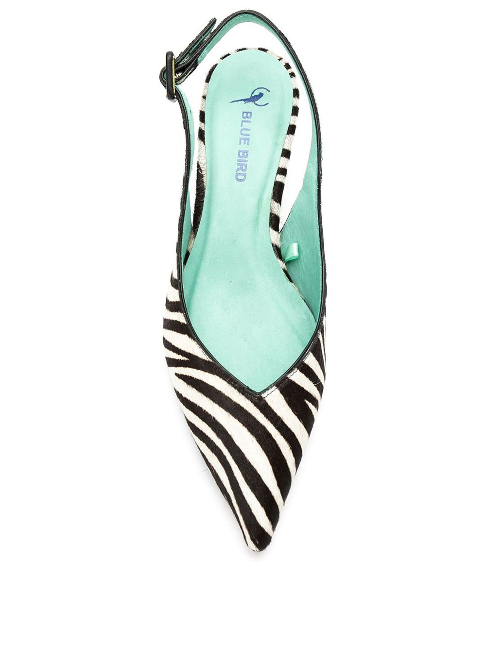 фото Blue Bird Shoes leather Zebra slingback pumps