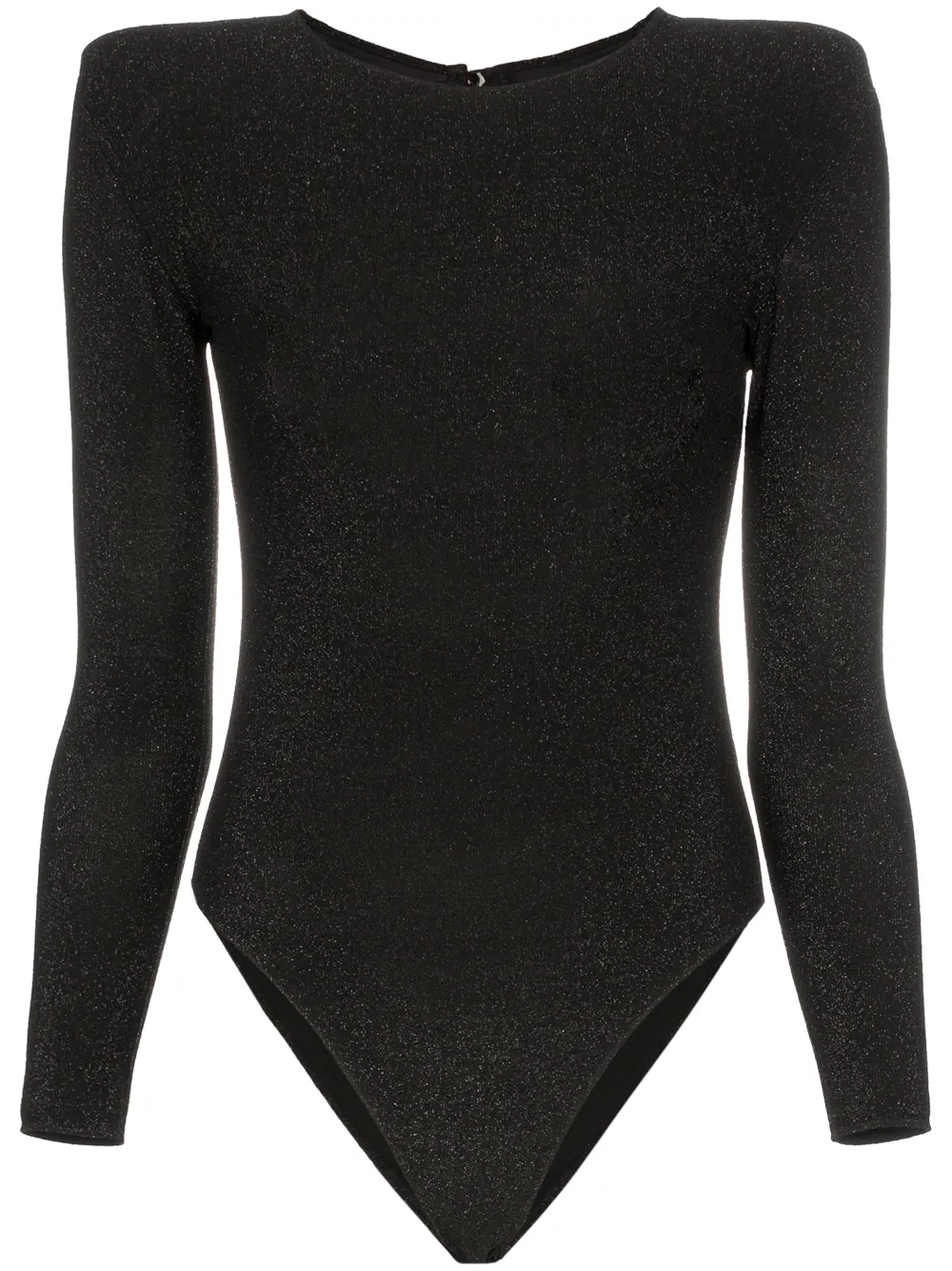 faith connexion sparkly backless long sleeved bodysuit - black