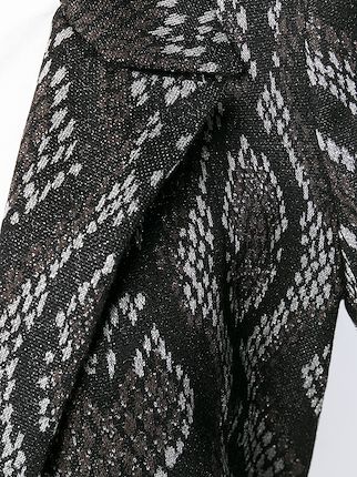 snakeskin pattern knitted blazer展示图