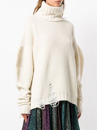 distressed turtle neck jumper展示图