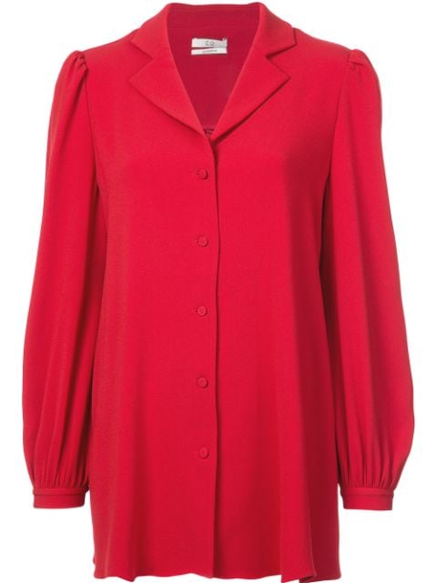 CO CO BUTTON DOWN TUNIC - RED