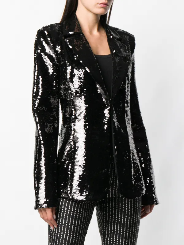 Philipp Plein - Sequin Embellished Blazer - Women - PolyesterSpandex/Elastane/Polyester - L - Black