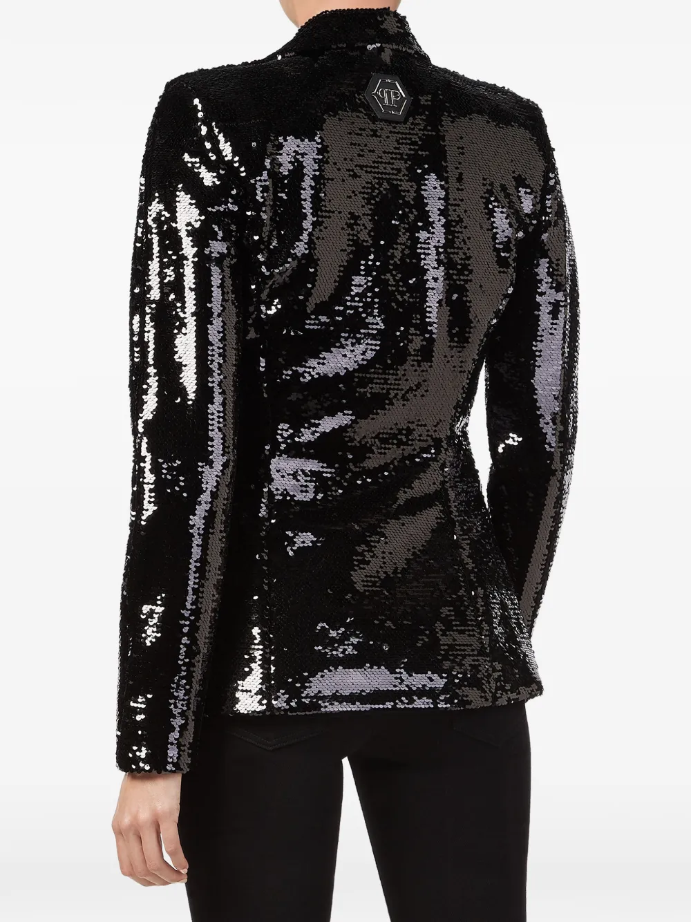  Philipp Plein Blazer Mit Pailletten   Schwarz 