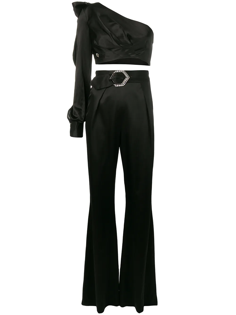 Philipp Plein Jumpsuit mit asymmetrischem Ausschnitt - Schwarz