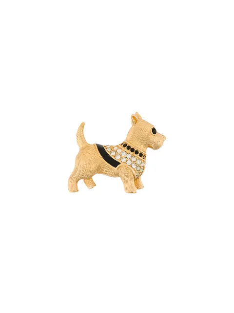 Susan Caplan Vintage swarovski dog brooch