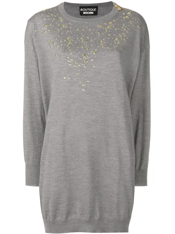 embellished sweater dress