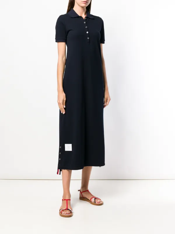 Thom Browne Center-Back Stripe Piqué Polo Dress | Blue Thom Browne Center-Back Stripe Piqué Polo Dress | Blue