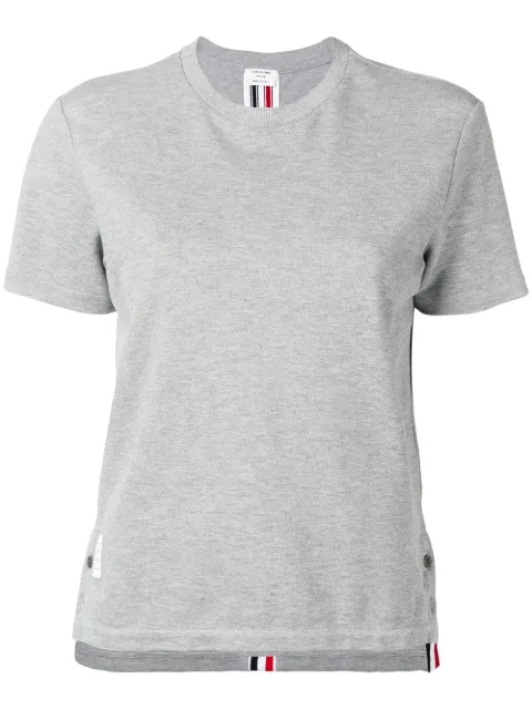 Thom Browne Rwb Stripe Relaxed Piqué Tee