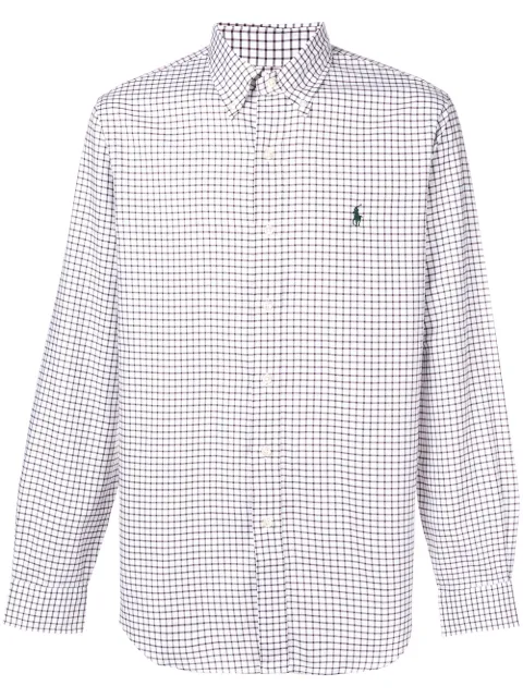 POLO RALPH LAUREN POLO RALPH LAUREN BUTTON DOWN CHECKED SHIRT - BROWN