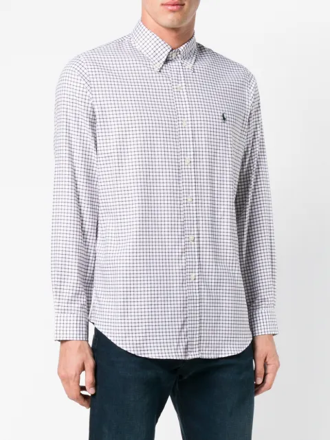 POLO RALPH LAUREN POLO RALPH LAUREN BUTTON DOWN CHECKED SHIRT - BROWN