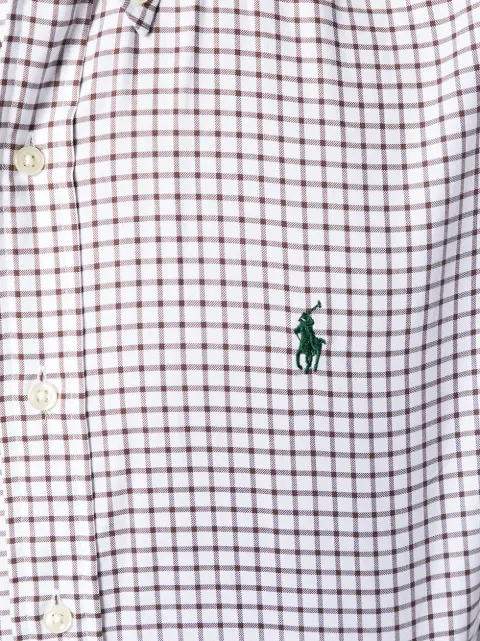 POLO RALPH LAUREN POLO RALPH LAUREN BUTTON DOWN CHECKED SHIRT - BROWN