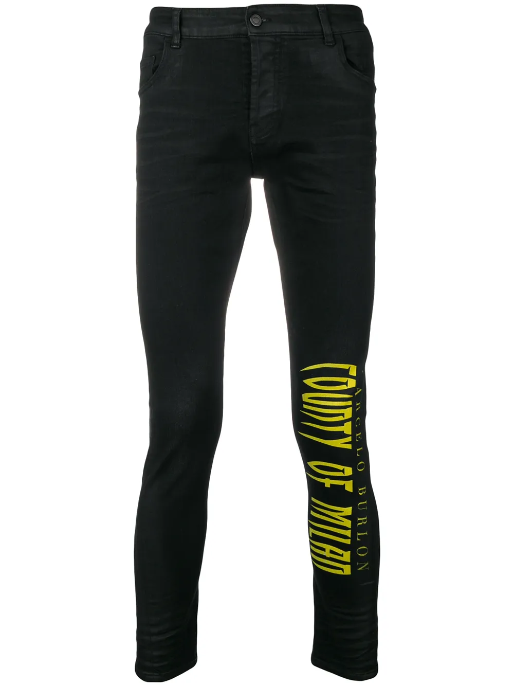 COUNTY OF MILAN Skinny-Jeans mit Logo - Schwarz