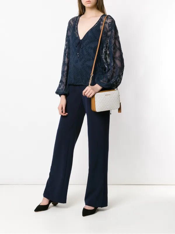 monogram logo zip top swing bolsa