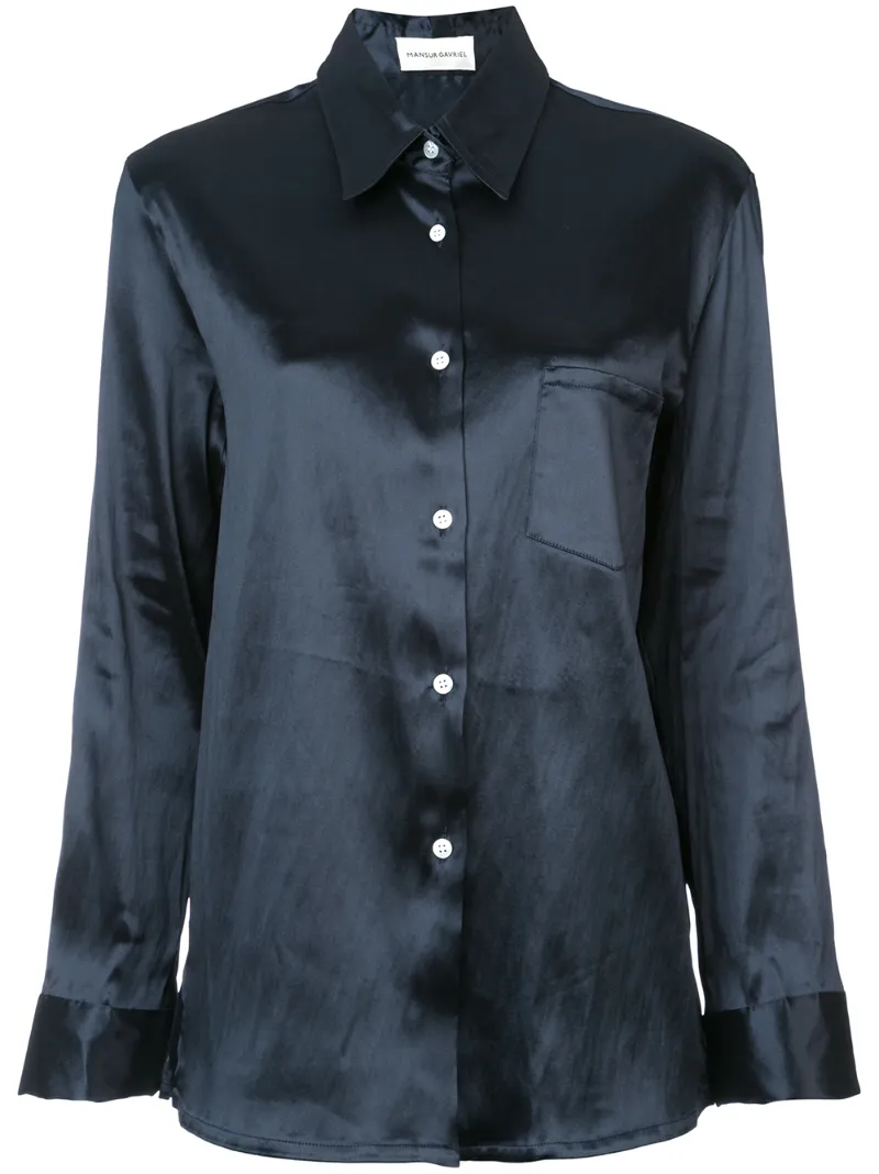 MANSUR GAVRIEL MANSUR GAVRIEL LONG SLEEVE BUTTON DOWN SHIRT - BLACK