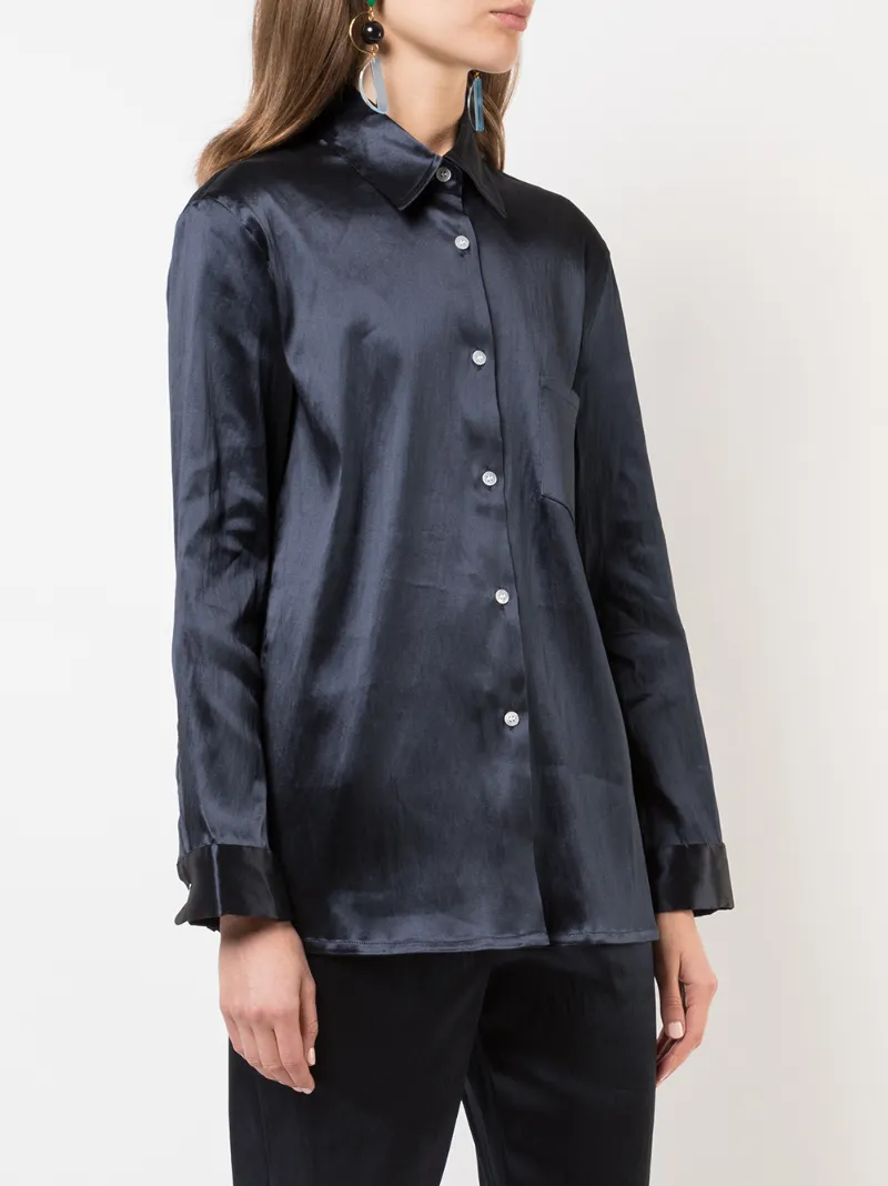MANSUR GAVRIEL MANSUR GAVRIEL LONG SLEEVE BUTTON DOWN SHIRT - BLACK