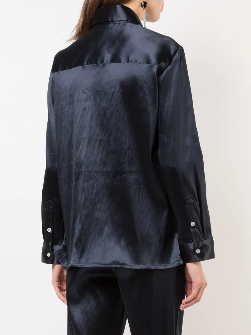 MANSUR GAVRIEL MANSUR GAVRIEL LONG SLEEVE BUTTON DOWN SHIRT - BLACK
