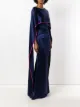 Talbot Runhof sheen long cape dress