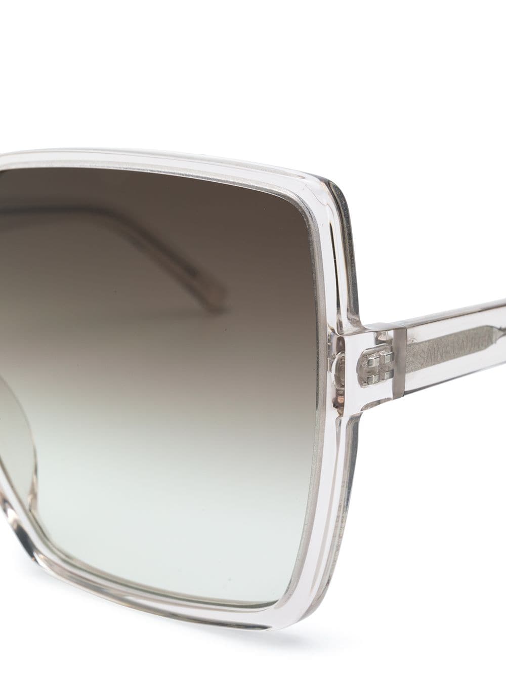 Shop Saint Laurent Oversized Sunglasses In Neutrals