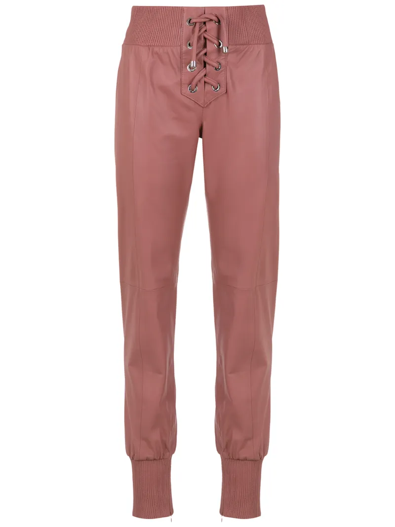 Clé lace-up leather pants