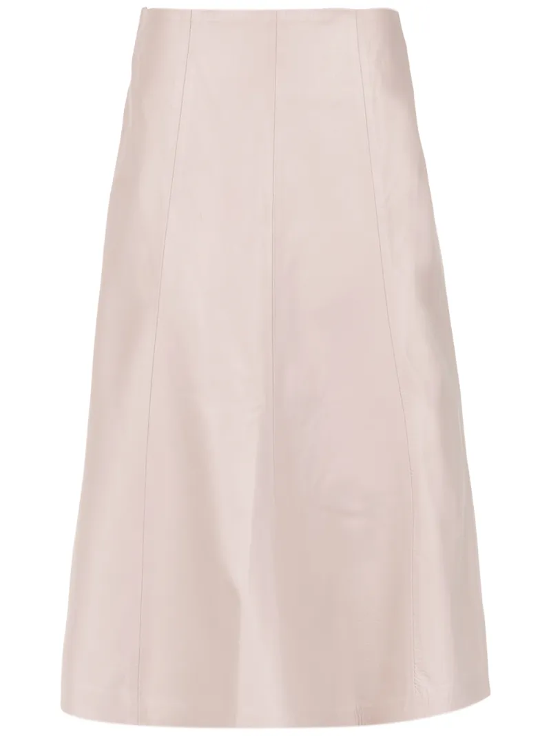 Clé leather midi skirt