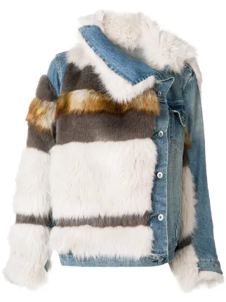 sacai denim fur jacket