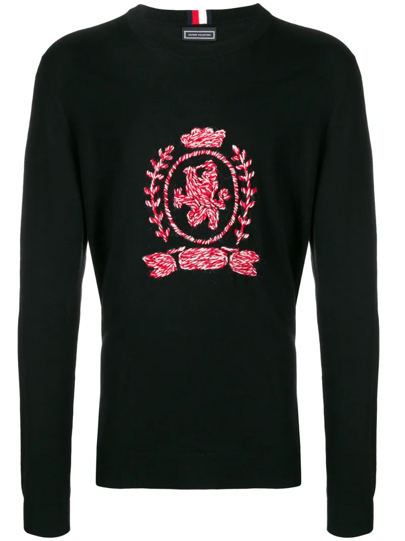 Tommy Hilfiger – embroidered sweatshirt – men – Wool – S, M, L – Black