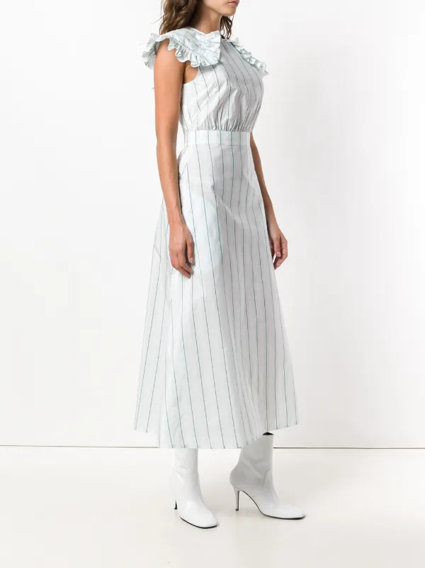 Calvin Klein Striped Midi Dress - White