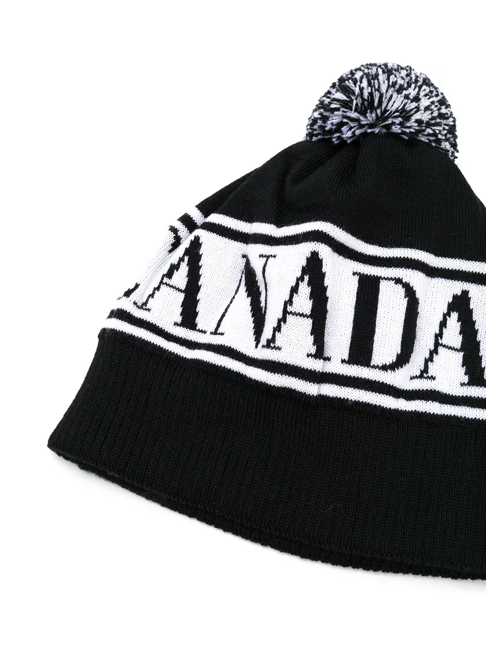 Canada Goose Kids gebreide hoed met logo intarsia - Zwart