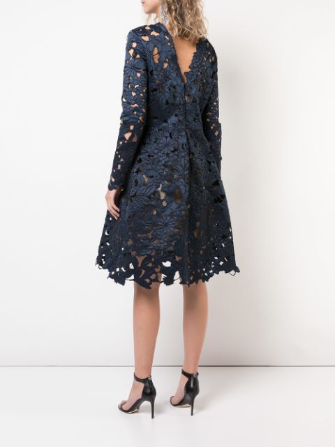 Oscar De La Renta Floral Lace Cocktail Dress - Farfetch