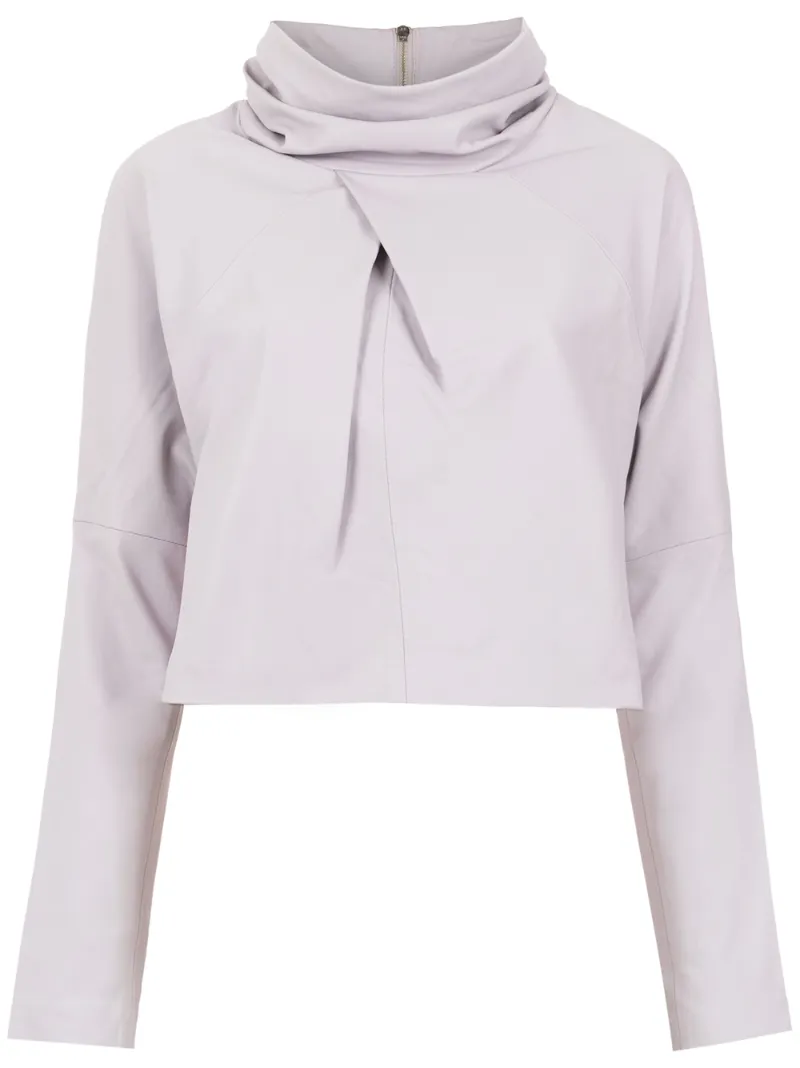 Clé high neck leather top
